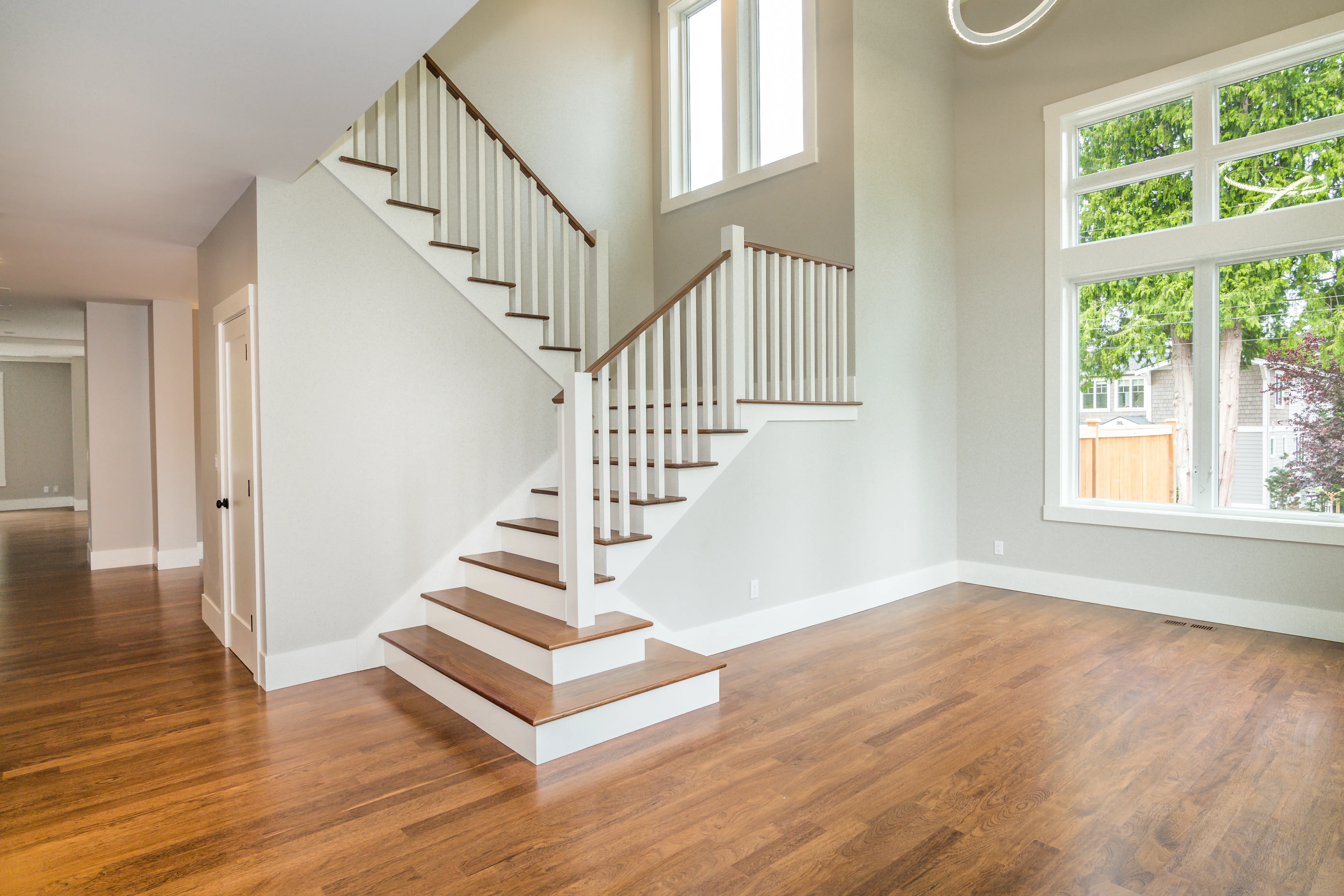 Bellevue staircase with natural light.